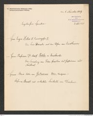 k.k. naturhistorisches Hofmuseum, Intendanzakten 1885-1896 (Hauer), Aktenzahl Z.666/1889, Seite 1